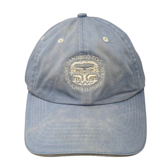 San Diego Zoo Wild Animal Park Baseball Cap Blue One Size Adjustable Denim - Picture 1 of 8
